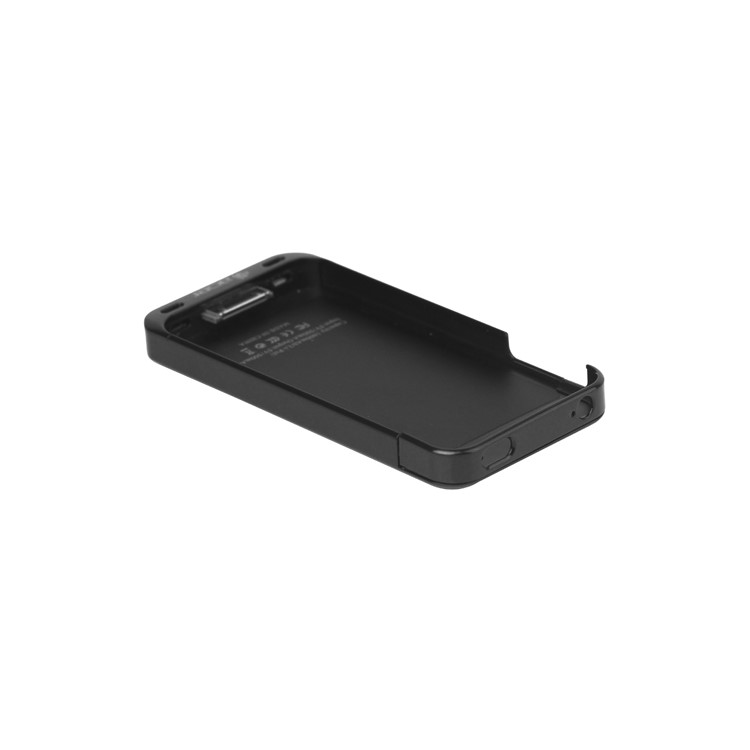 1600mAh External Backup Battery Charger Case with FM Transmitter for iPhone 4 4S - Black