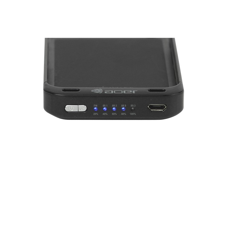 1600mAh External Backup Battery Charger Case with FM Transmitter for iPhone 4 4S - Black