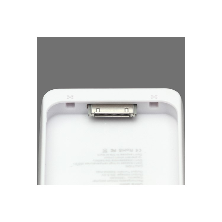 Detachable External Battery Case Charger for iPhone 4S 4 1900mAh - White