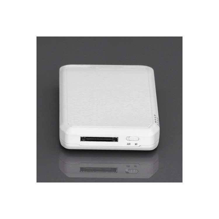 1800mAh Ultra-thin Lichee Pattern iPhone 4 4S External Battery Power Case with Stand - White