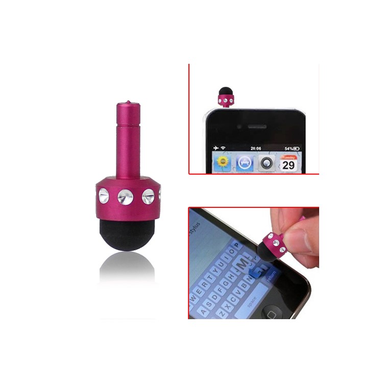 Smallest 3.5mm Plug Shiny Soft Touch Stylus Pen for Capacitive Touchscreen - Rose