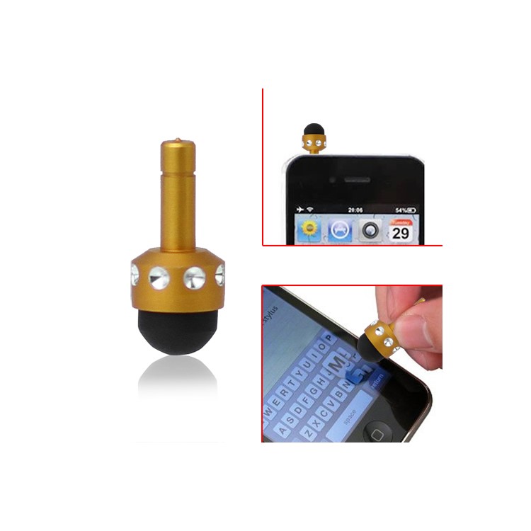 Smallest 3.5mm Plug Shiny Soft Touch Stylus Pen for Capacitive Touchscreen - Daffodil Yellow