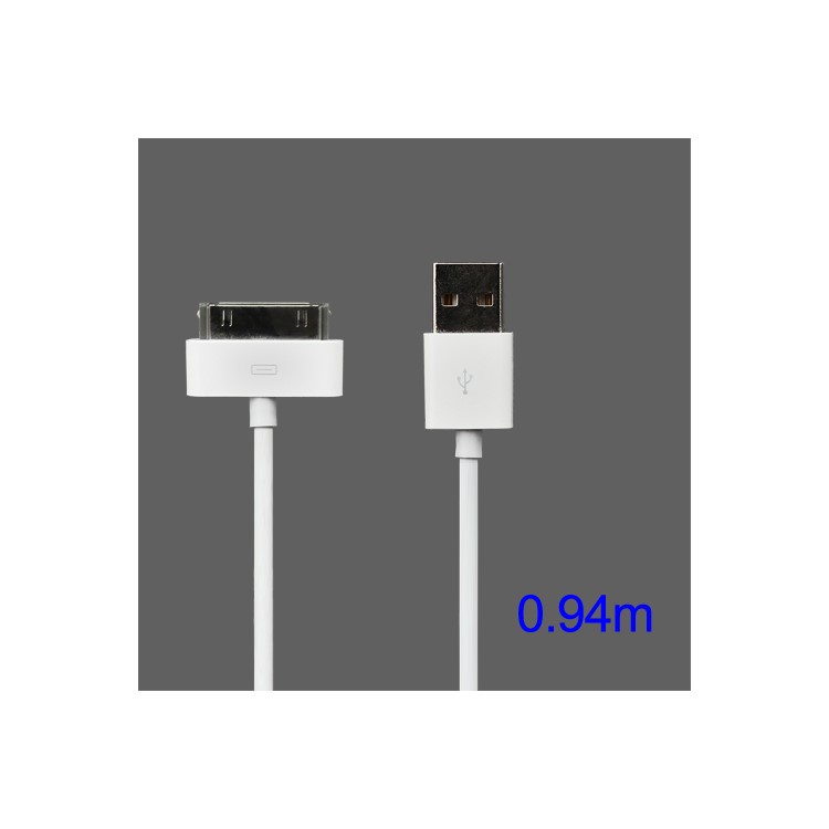 Apple Dock Connector to USB Cable for iPad/iPhone/iPod (High Quality), Length: 94cm
