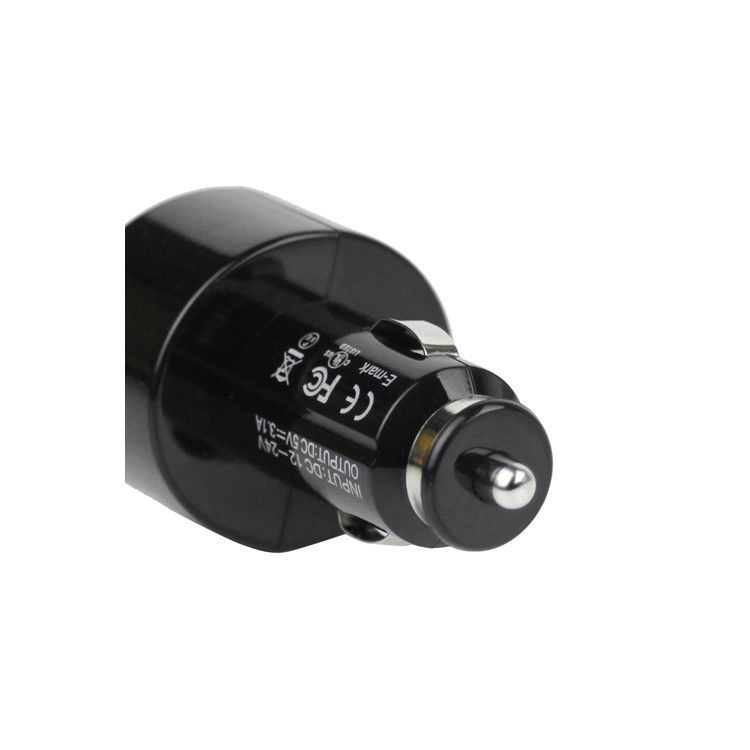 3.1A Dual USB Car Auto Power Adapter for iPad iPhone iPod Mobile Phone MP4 - Black