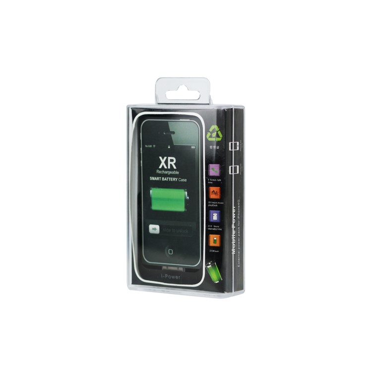 2200mAh Rubberized External Battery Charger Case for iPhone 4 4S