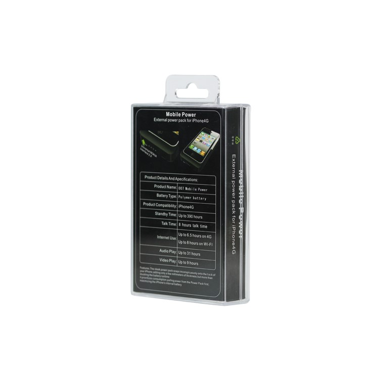 2200mAh Rubberized External Battery Charger Case for iPhone 4 4S