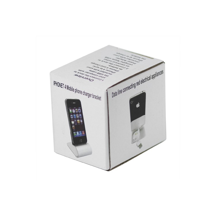 iPhone 4S 4 Aluminum Dock Cradle Stand Charger with USB Retractable Cable - Black