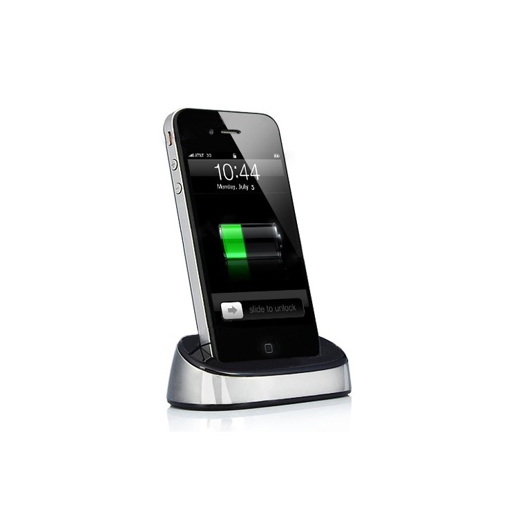 Portable Sync Cradle Charging Dock Station for iPhone 4S 4 iPod - Silver