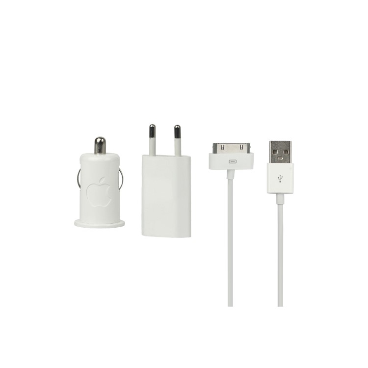 Original Car Home USB Charger Kit for Apple iPhone 4S 4 3GS 3G iPod - EU Plug
