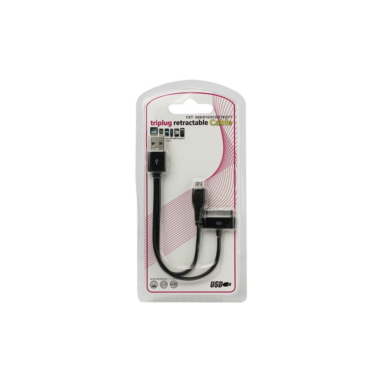 2 in 1 Micro USB Charger Cable for iPhone 4S 4 3GS 3G iPod etc