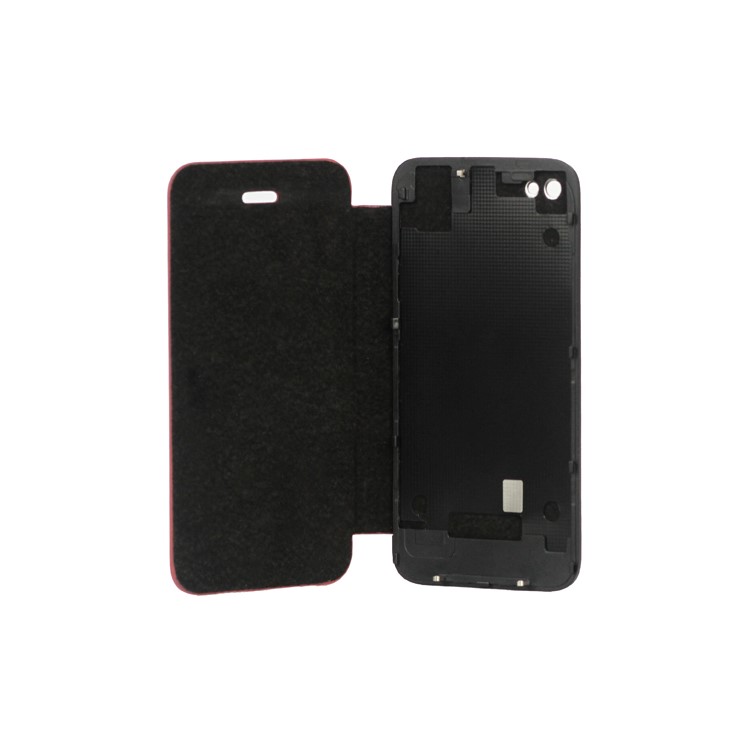 Leather Skin iPhone 4S Housing with Front Protective Cover (Free Pentalobe Pentacle Screwdriver) - Red