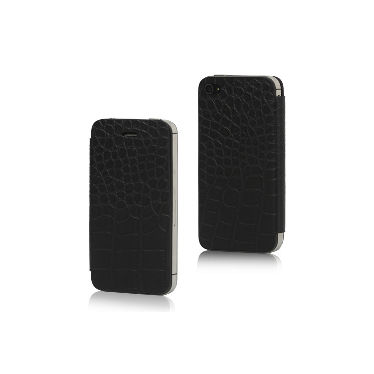 Crocodile Housing Back Cover with Front Flip Cover for iPhone 4S