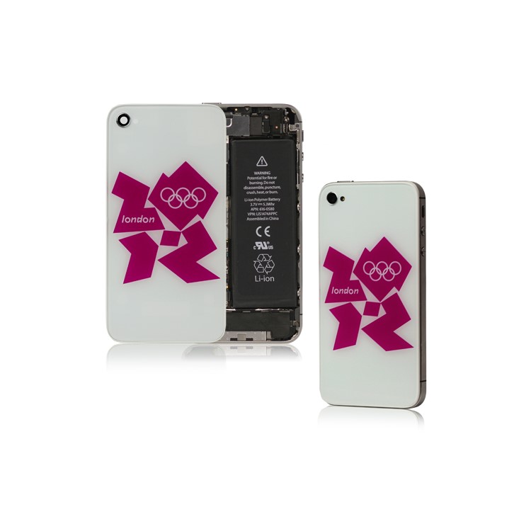 London 2012 Olympics iPhone 4S Back Cover Housing with 2 Screwdrivers - White