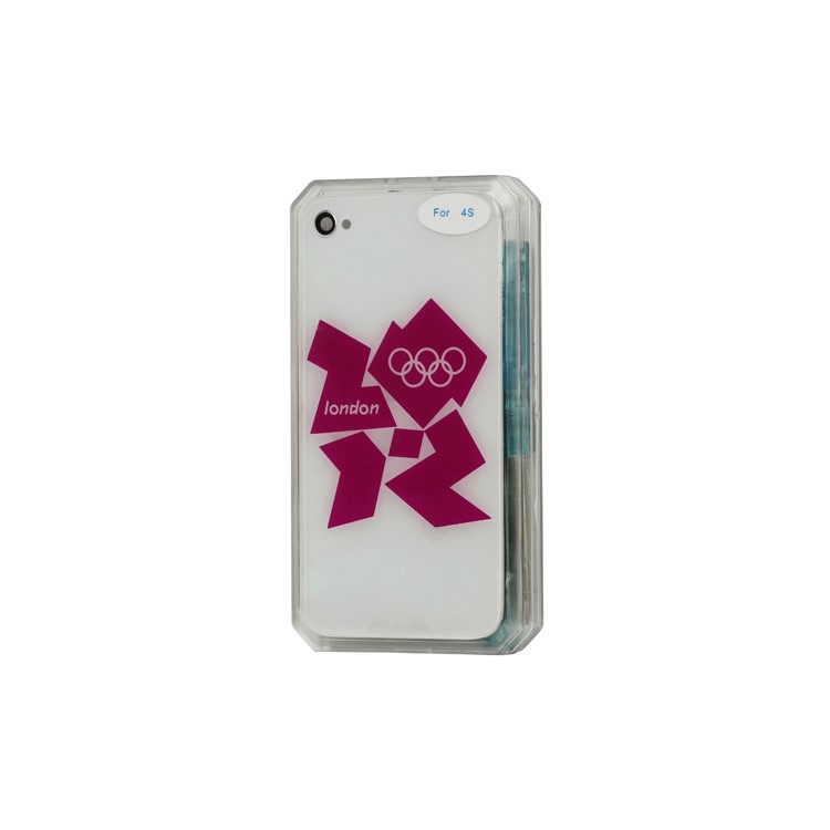 London 2012 Olympics iPhone 4S Back Cover Housing with 2 Screwdrivers - White