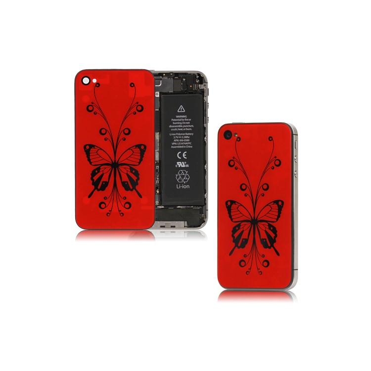 Beautiful Butterfly iPhone 4S Back Cover Housing - Red