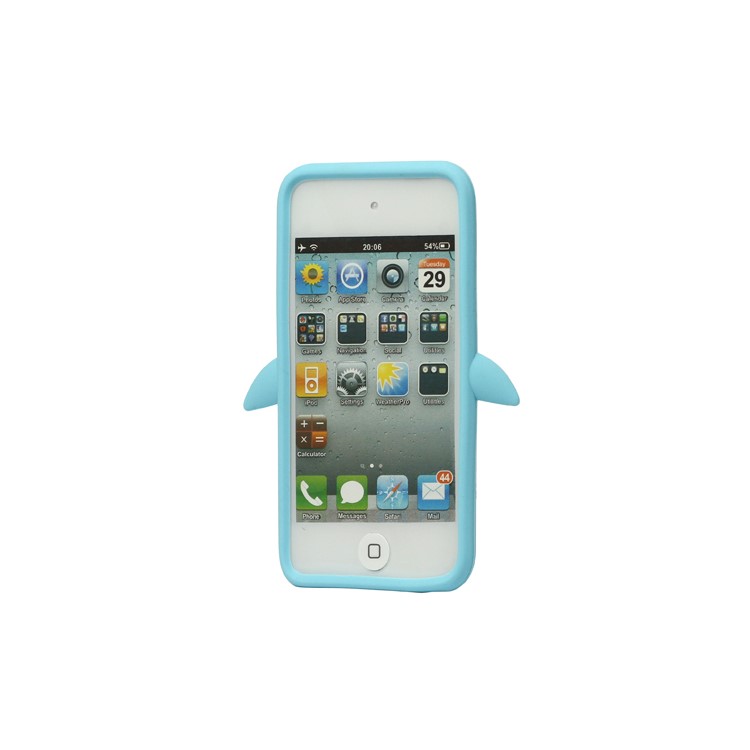 Cute Penguin Silicone Case Cover for iPod Touch 4 4G 4TH Gen - Baby Blue