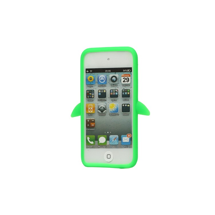 Cute Penguin Silicone Case Cover for iPod Touch 4 4G 4TH Gen - Green