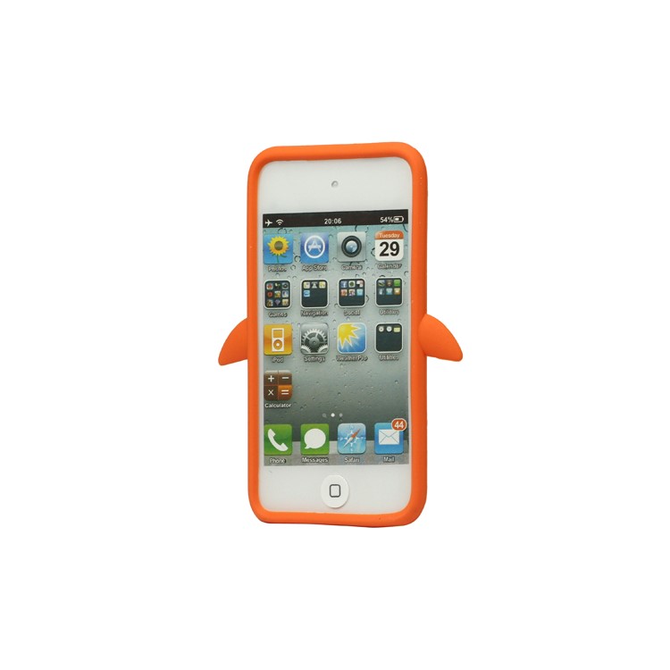 Cute Penguin Silicone Case Cover for iPod Touch 4 4G 4TH Gen - Orange