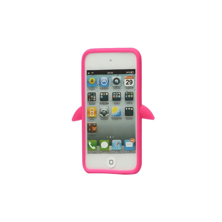 Cute Penguin Silicone Case Cover for iPod Touch 4 4G 4TH Gen - Rose
