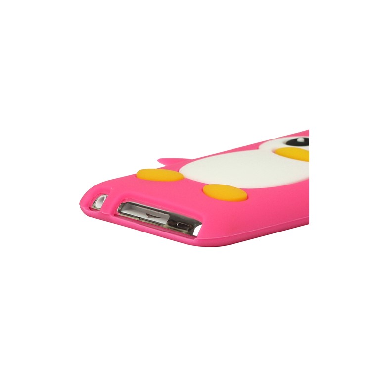 Cute Penguin Silicone Case Cover for iPod Touch 4 4G 4TH Gen - Rose