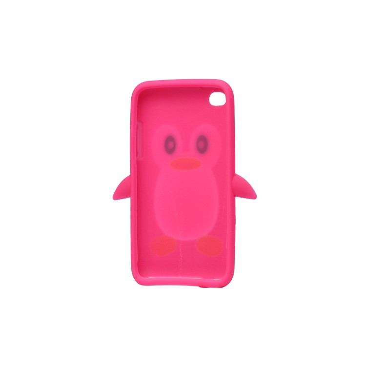 Cute Penguin Silicone Case Cover for iPod Touch 4 4G 4TH Gen - Rose