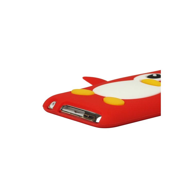 Cute Penguin Silicone Case Cover for iPod Touch 4 4G 4TH Gen - Red