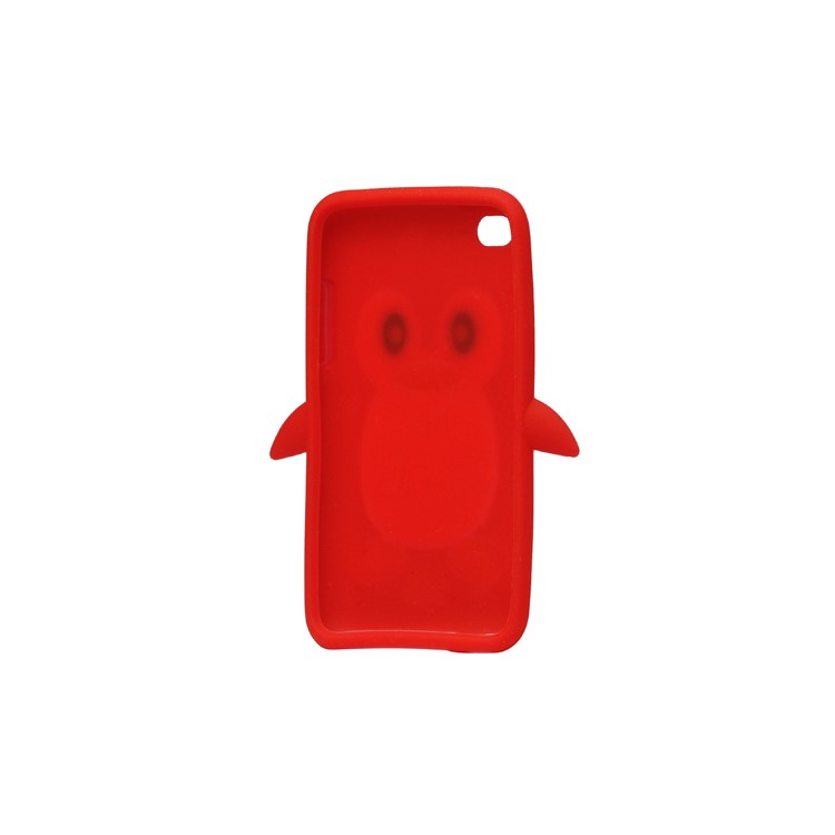 Cute Penguin Silicone Case Cover for iPod Touch 4 4G 4TH Gen - Red