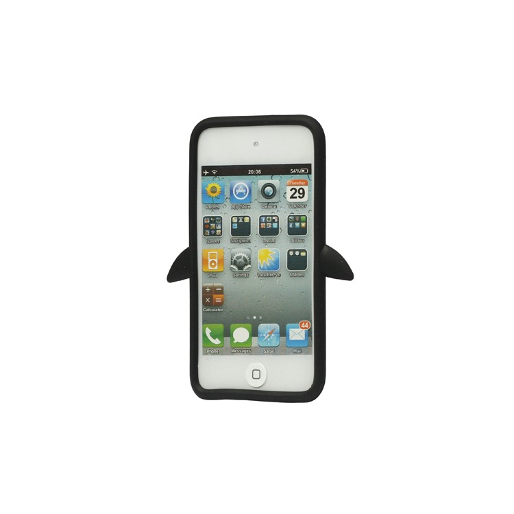 Cute Penguin Silicone Case Cover for iPod Touch 4 4G 4TH Gen - Black
