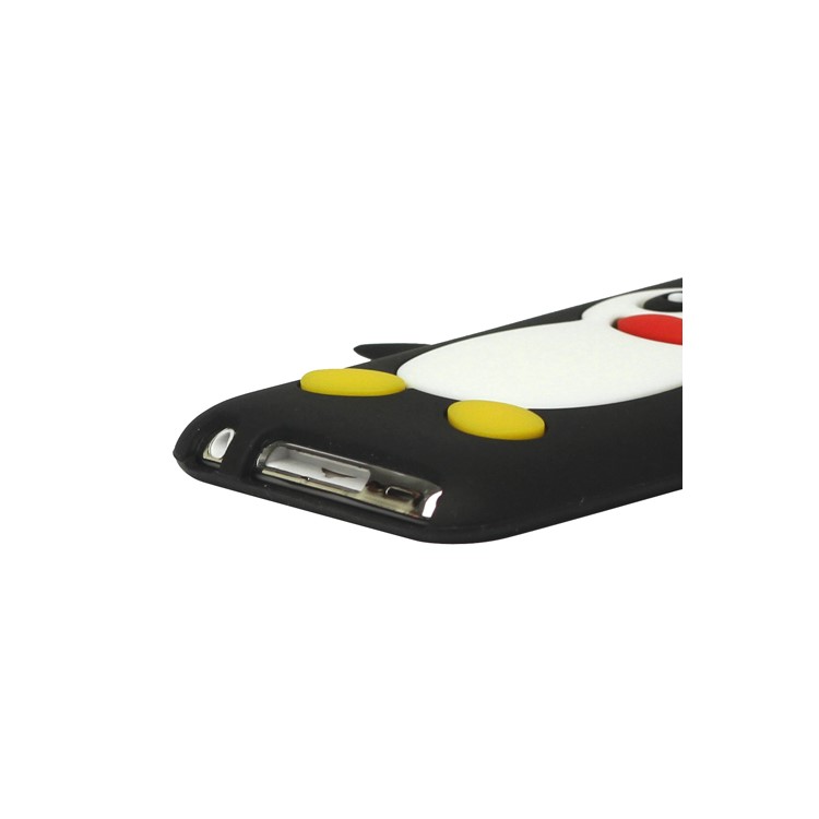 Cute Penguin Silicone Case Cover for iPod Touch 4 4G 4TH Gen - Black