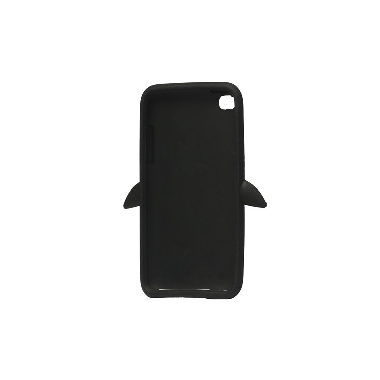 Cute Penguin Silicone Case Cover for iPod Touch 4 4G 4TH Gen - Black