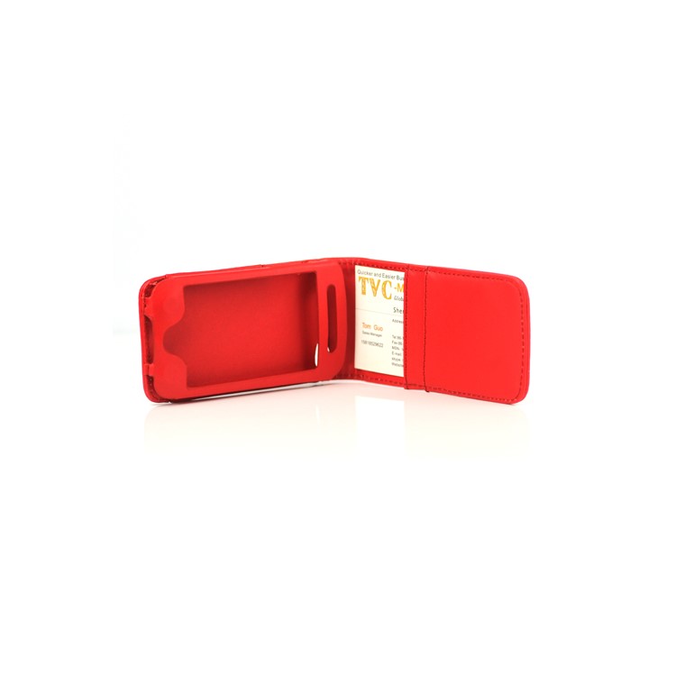 Vertical Leather Flip Case for iPod Touch 4 - Red