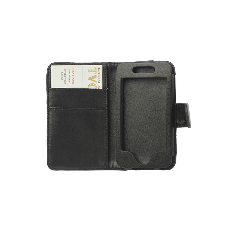 Wallet Leather Flip Case for iPod Touch 4 - Black