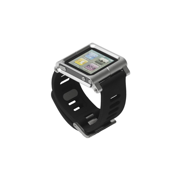 Aluminum Bracelet Watch Band Wrist Cover Case for iPod Nano 6 6th Gen - Silver