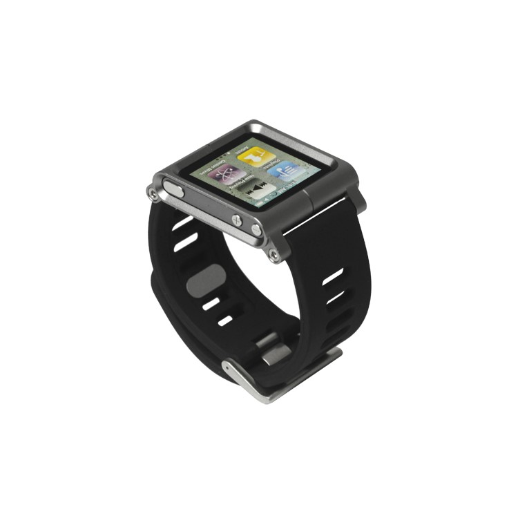 Aluminum Bracelet Watch Band Wrist Cover Case for iPod Nano 6 6th Gen - Grey