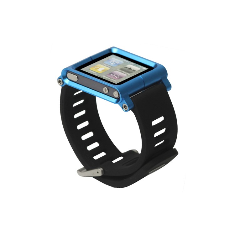 Aluminum Bracelet Watch Band Wrist Cover Case for iPod Nano 6 6th Gen - Blue