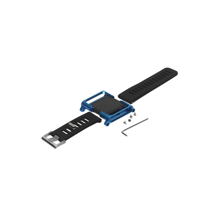 Aluminum Bracelet Watch Band Wrist Cover Case for iPod Nano 6 6th Gen - Blue