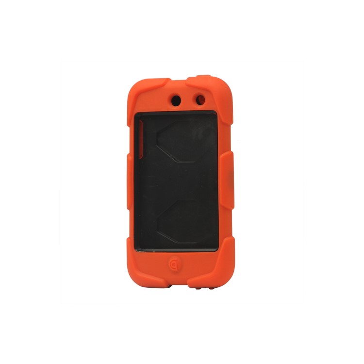 Snap-on Defender Case Cover for iPod Touch 4 4G - Black / Orange