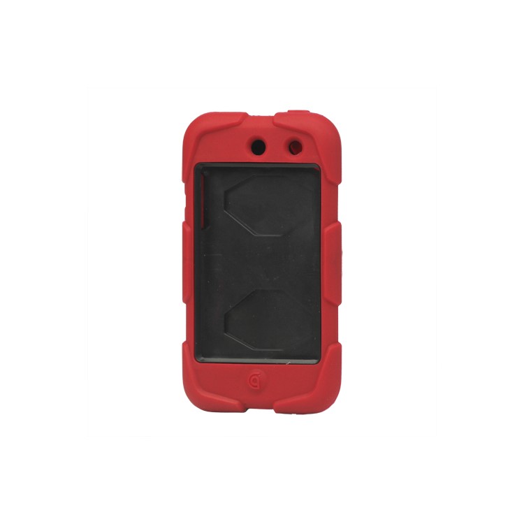 Snap-on Defender Case Cover for iPod Touch 4 4G - Black / Red