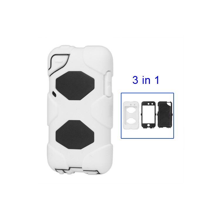 Snap-on Defender Case Cover for iPod Touch 4 4G - Black / White