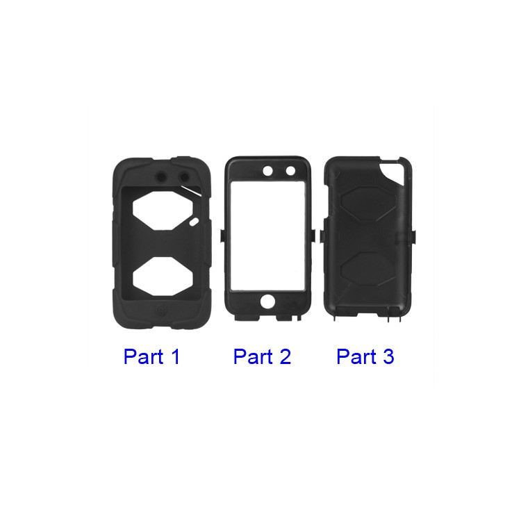 Snap-on Defender Case Cover for iPod Touch 4 4G - Black