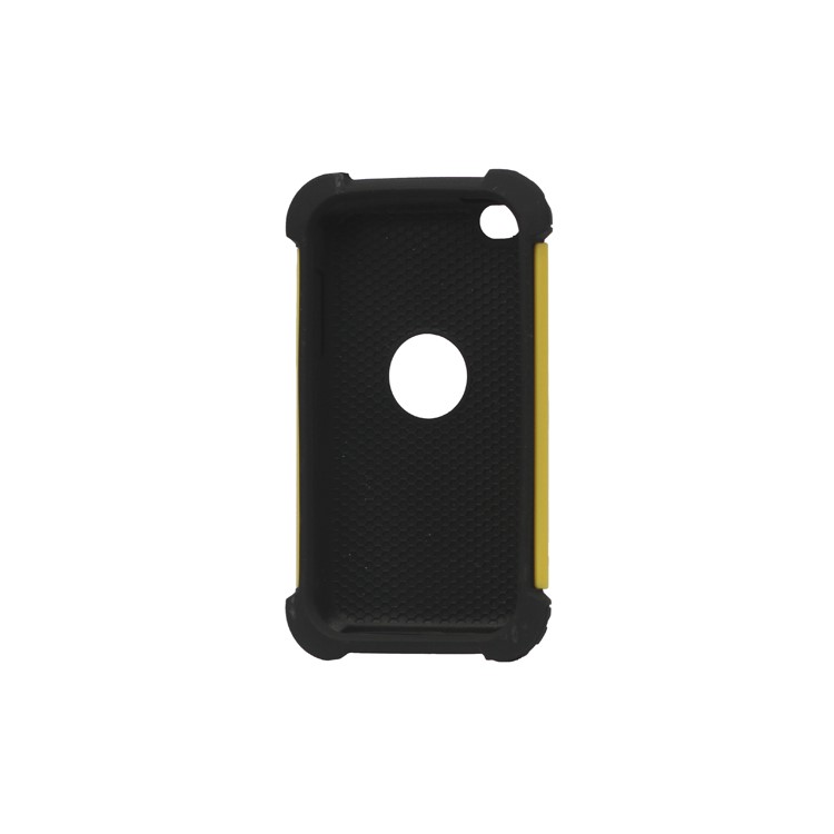 Textured Defender Case Cover for iPod Touch 4 - Black / Yellow