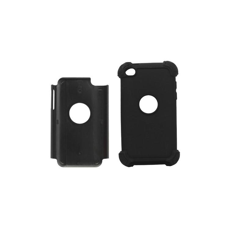 Textured Defender Case Cover for iPod Touch 4 - Black