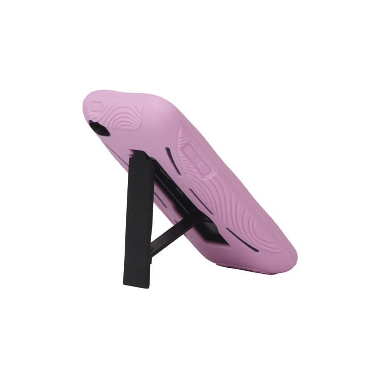 Snap-on Defender Case Cover with Stand for iPod Touch 4 - Pink