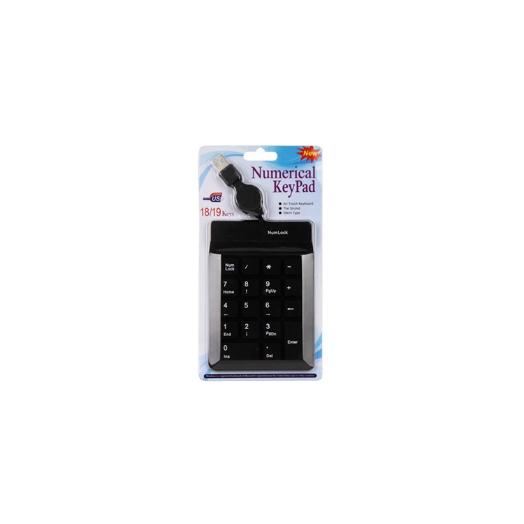 Black USB 18/19 keys Numeric Keypad for Tablet PC