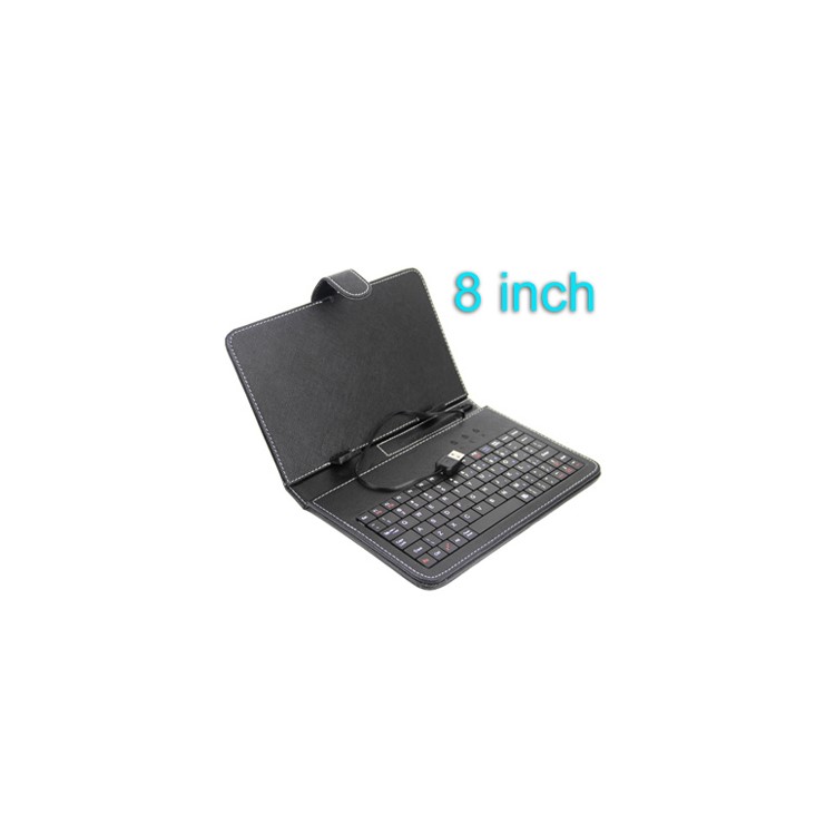Leather Keyboard Case with USB Cable for 8 inch Tablet PC