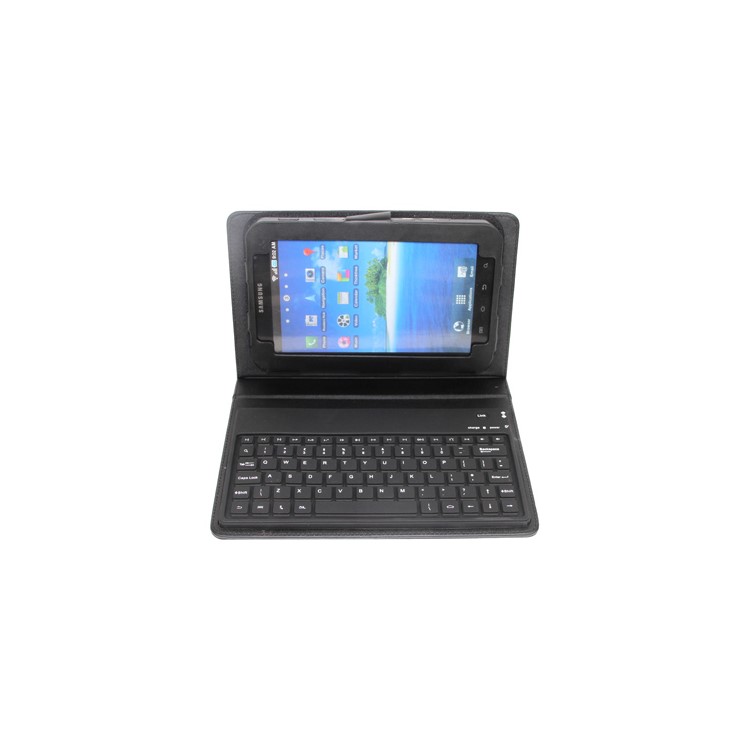 New Samsung Galaxy Tab P1000 Mini Bluetooth Keyboard Holder Leather Case with USB Cable