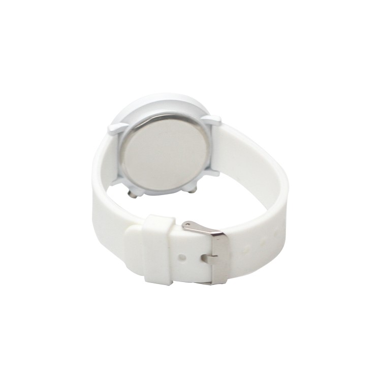 Trendy Mirror Round Boys Girls LED Digital Watch - White