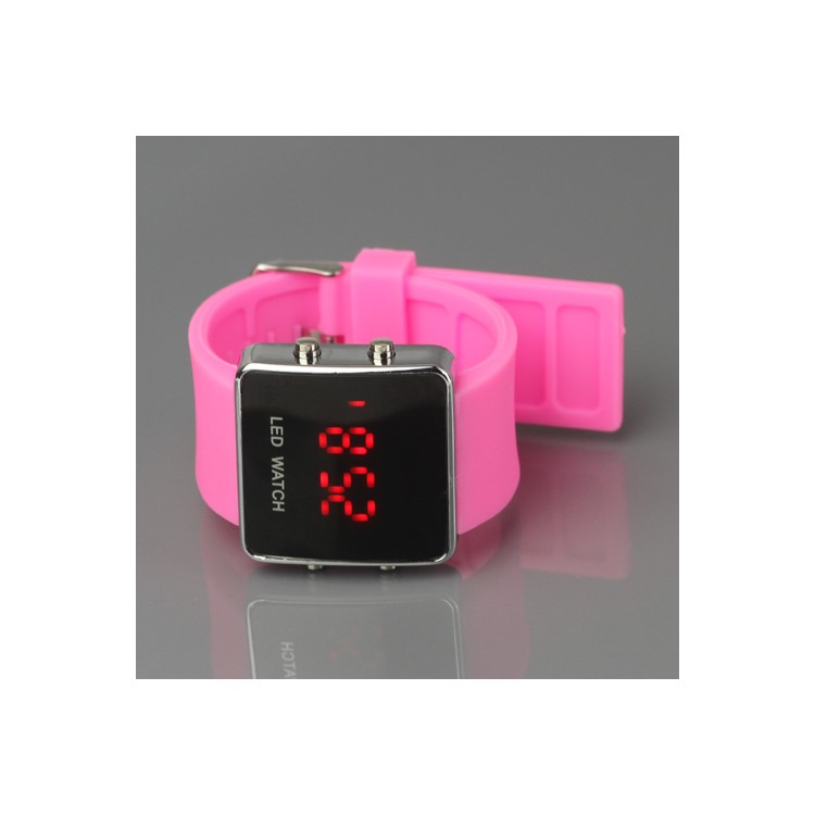 Hot Sports LED Watch with Silicone Band - Pink