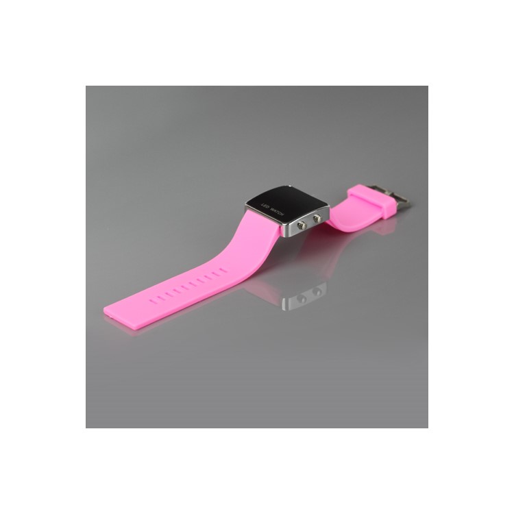 Hot Sports LED Watch with Silicone Band - Pink