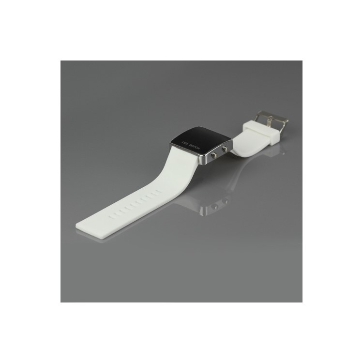Hot Sports LED Watch with Silicone Band - White